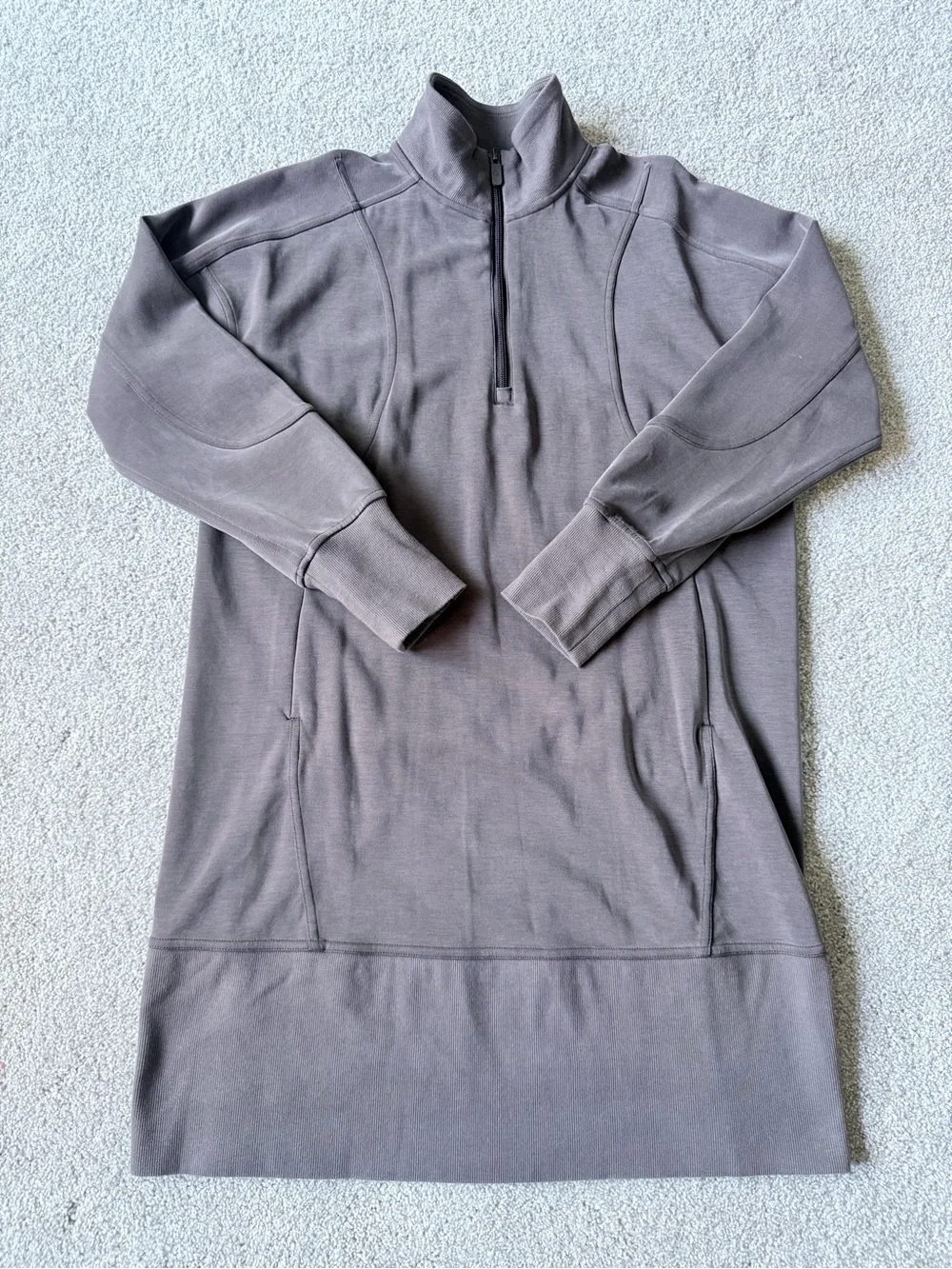 Lululemon Softstream long sleeve half zip dress- espresso size 6